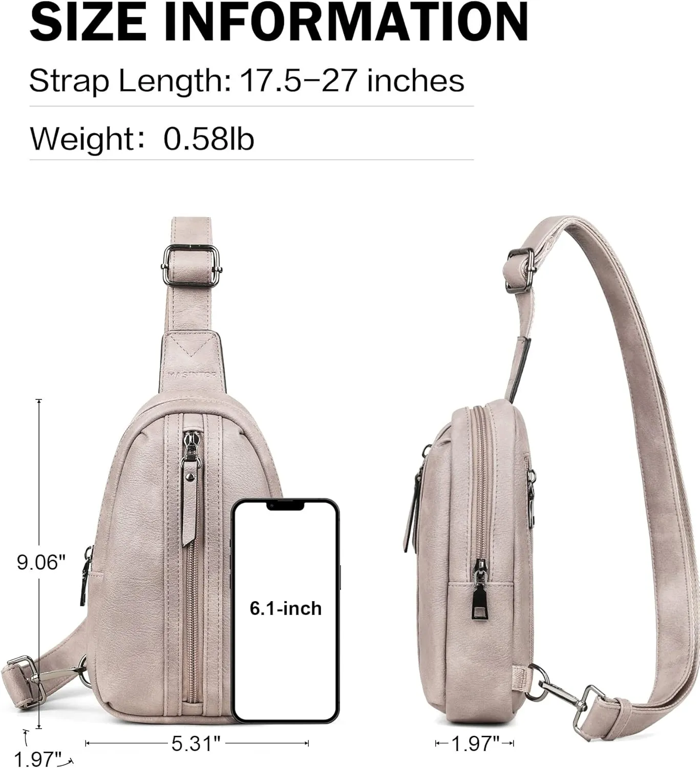 MASINTOR Small Sling Bag for Women Fashion Fanny Pack Crossbody Bags for Women Sling Backpack for Travel