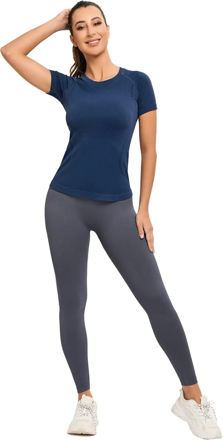 MathCat Workout Shirts for Women, Workout Tops for Women, Yoga Short Sleeve Shirts Soft Seamless Gym Shirts
