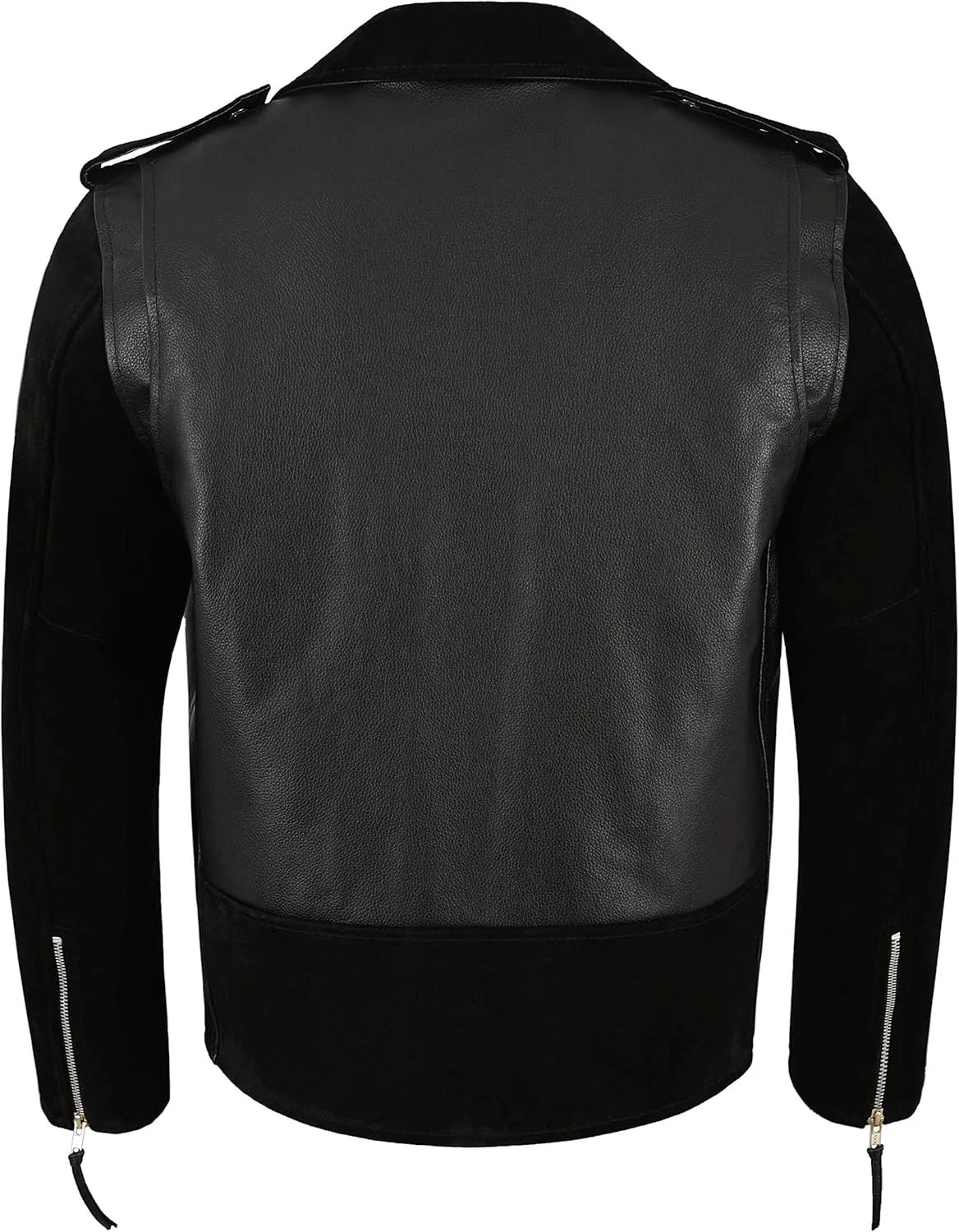 MBF Brando Men's Real Leather Jacket 100% Hide & Suede Classic Biker Style