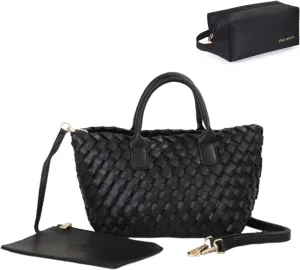 Medium Size Woven Tote Handbag for Women Work Tote Bag Shoulder Purse Tote Purse Shoulder Bag Travel Tote Bag