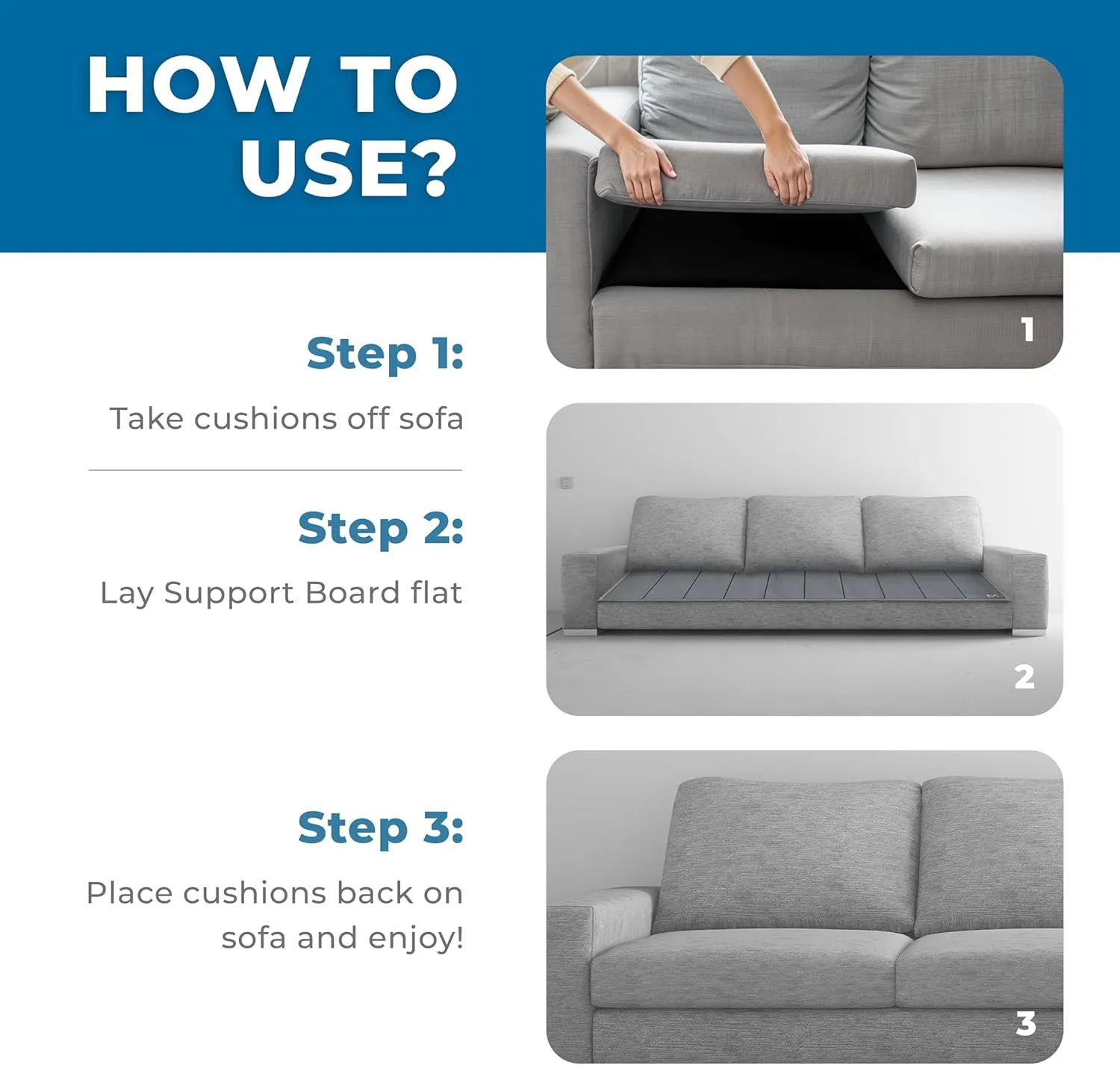 Meliusly Heavy Duty Couch Cushion Support for Sagging Cushions (24x72) Reinforced Wood Sofa Cushion Support Board for Sagging Seat, Deep Couch Supporter for Under The Cushions, Loveseat Saver