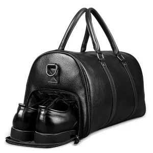 Men Genuine Leather Travel Bag Large Capacity Gym Bag Duffle Bags Big Weekender Luggage handbag Casual Sports shoulder Bag FEGER
