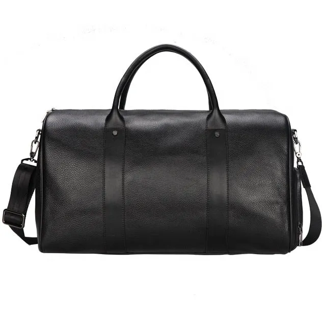 Men Genuine Leather Travel Bag Large Capacity Gym Bag Duffle Bags Big Weekender Luggage handbag Casual Sports shoulder Bag FEGER