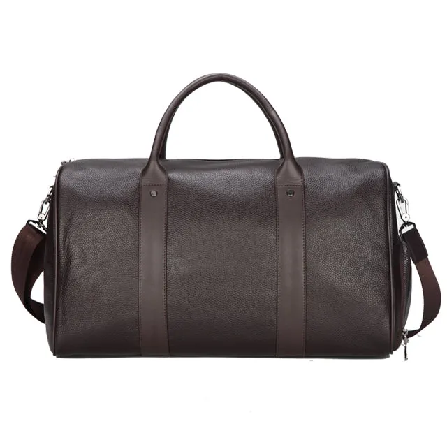Men Genuine Leather Travel Bag Large Capacity Gym Bag Duffle Bags Big Weekender Luggage handbag Casual Sports shoulder Bag FEGER