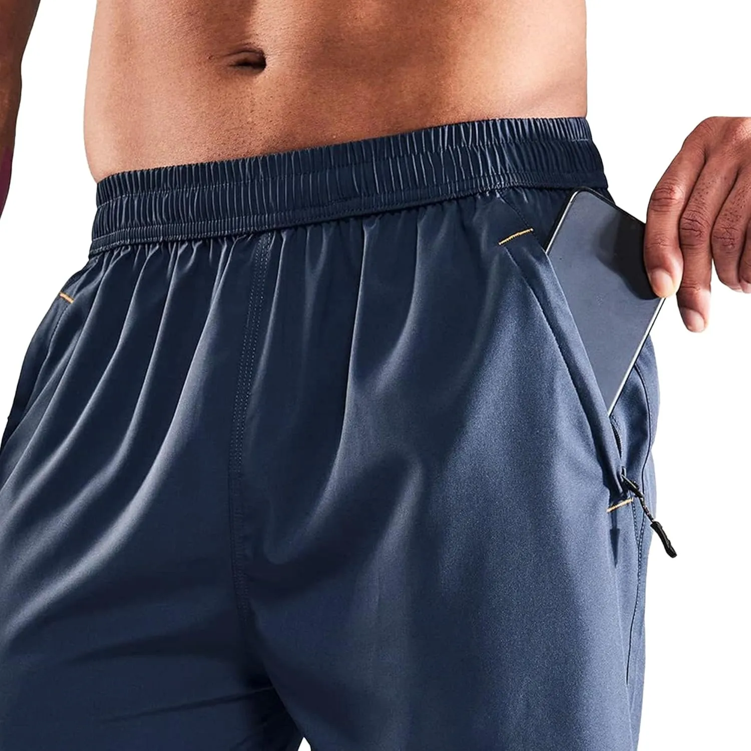 Men's 7" Stretch Quick Dry Summer Shorts Breathable Comfort Running Short Solid Loose Fit Workout Shorts
