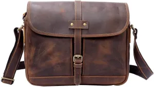 Men's Bag Vintage Layer Cowhide Shoulder Bag Crossbody Bag Leather Bag