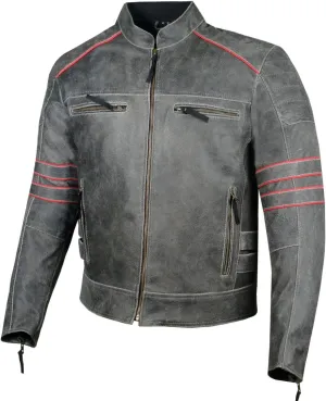Men’s Brotherhood Leather Motorcycle Jacket Classic Vintage Distressed - Biker Style, CE Armor Protection, Removable Liner, Ventilated S