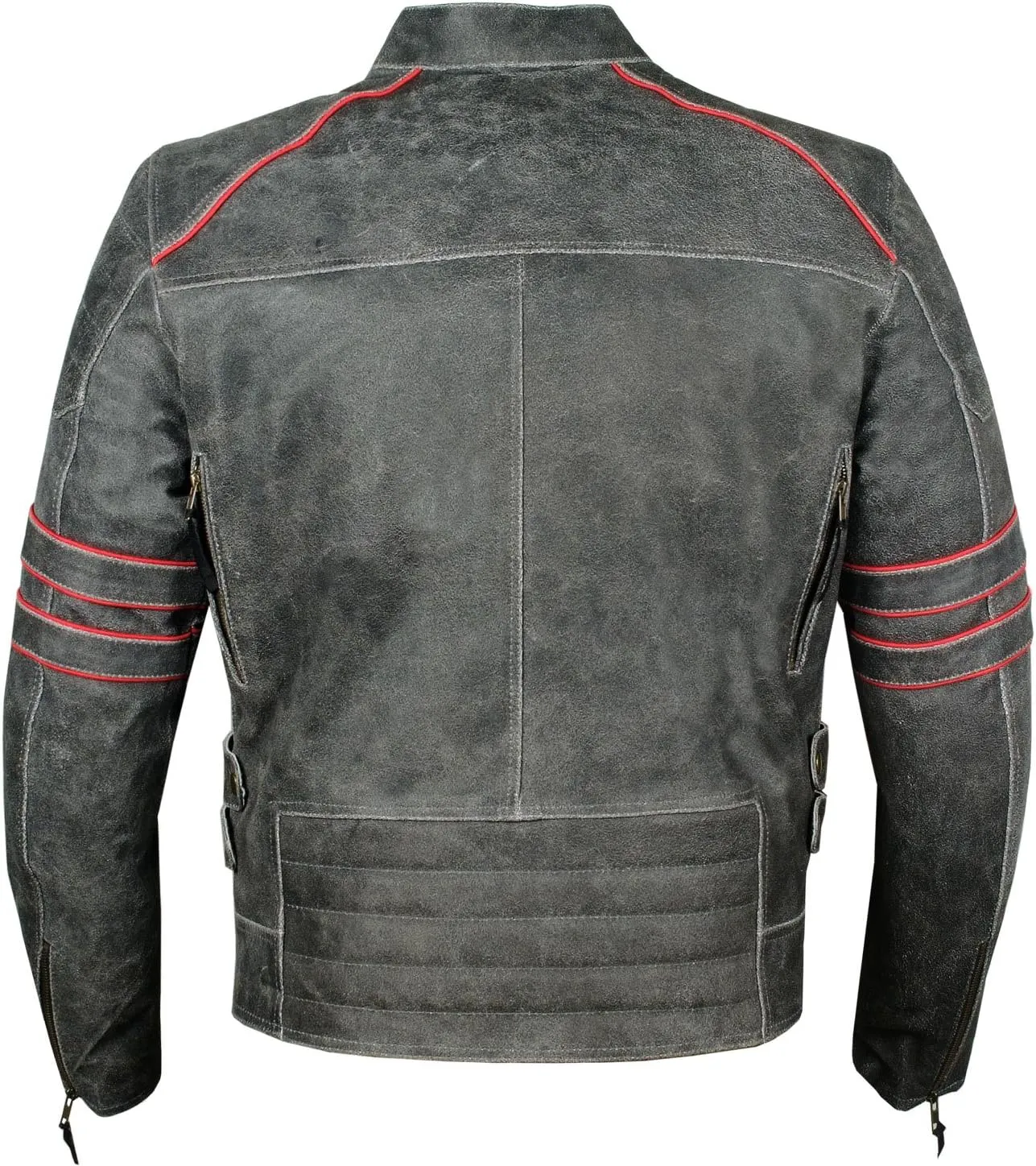 Men’s Brotherhood Leather Motorcycle Jacket Classic Vintage Distressed - Biker Style, CE Armor Protection, Removable Liner, Ventilated S