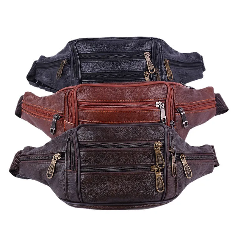 Men's Business Cash Checkout First Layer Cowhide Men's Waist Packs