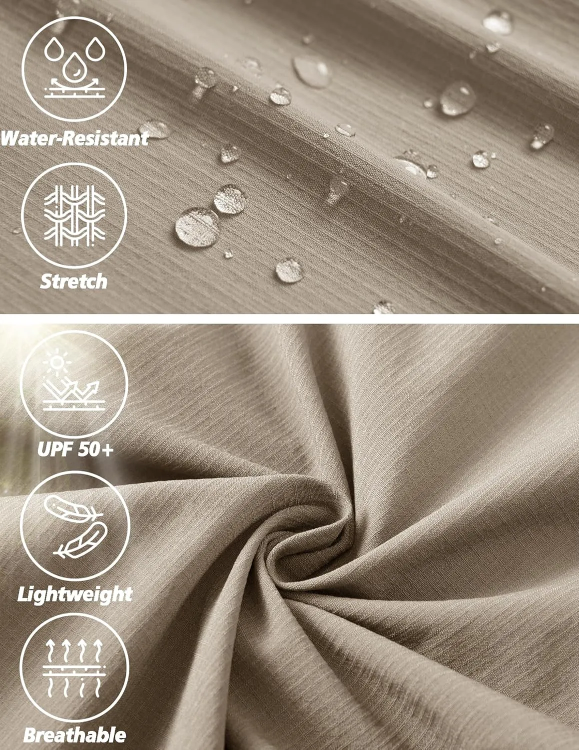 Men's Cargo Work Hiking Pants Lightweight Water Resistant Quick Dry Fishing Travel Camping Outdoor Breathable Multi Pockets