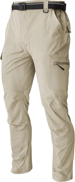 Men's Cargo Work Hiking Pants Lightweight Water Resistant Quick Dry Fishing Travel Camping Outdoor Breathable Multi Pockets
