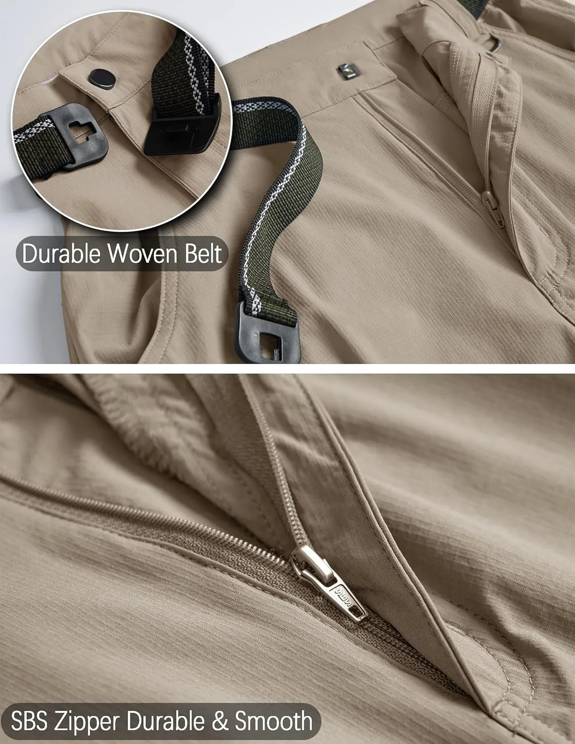 Men's Cargo Work Hiking Pants Lightweight Water Resistant Quick Dry Fishing Travel Camping Outdoor Breathable Multi Pockets