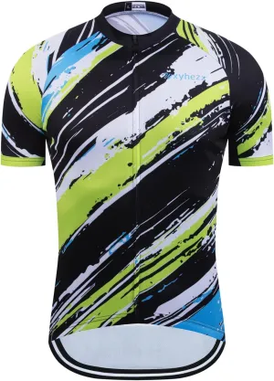 Men's Cycling Jersey Short Sleeve Quick Dry Breathable Reflective with 3 Rear Pockets   Zipper Pocket Biking Shirts