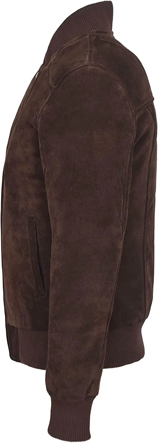 Men’s Fashion Classic Brown Motorcycle Genuine Suede Italian Fitted Leather Jacket For Men - AS/NZ-721901014