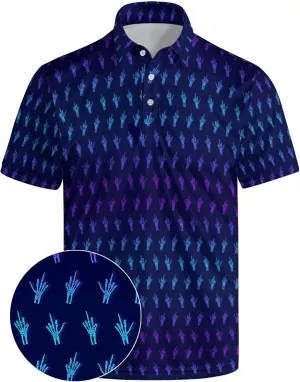 Men’s Golf Polo Shirts - Hawaiian Print Golf Shirt for Men Quick-Dry Moisture Wicking Casual Breathable Polo Shirt