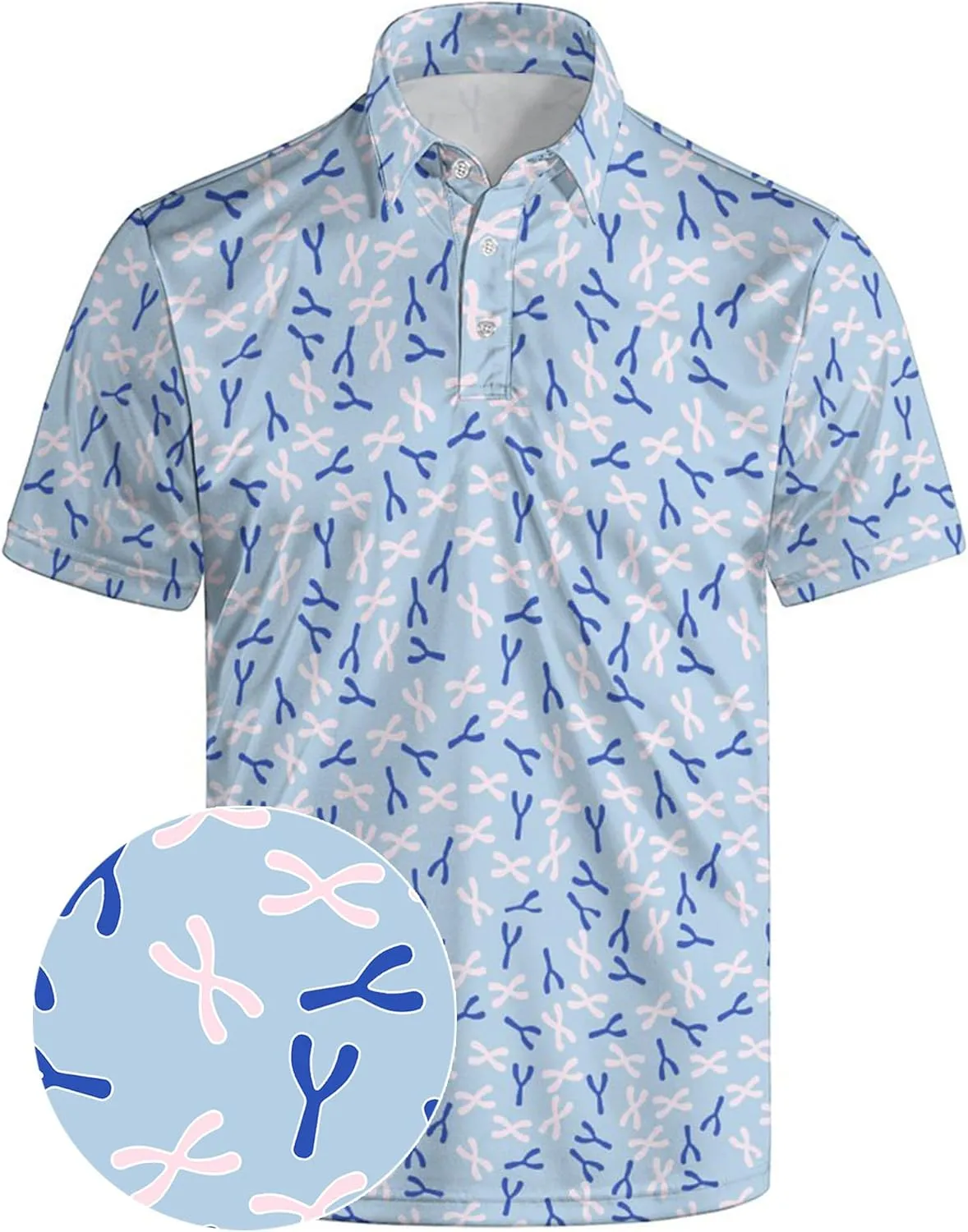 Men’s Golf Polo Shirts - Hawaiian Print Golf Shirt for Men Quick-Dry Moisture Wicking Casual Breathable Polo Shirt