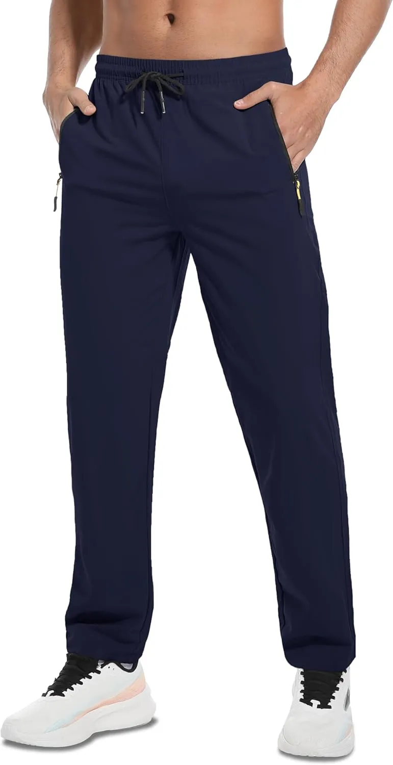 Men's Hiking Pants Lightweight Quick Dry Waterproof Breathable Athletic Joggers Track Running Sweatpants