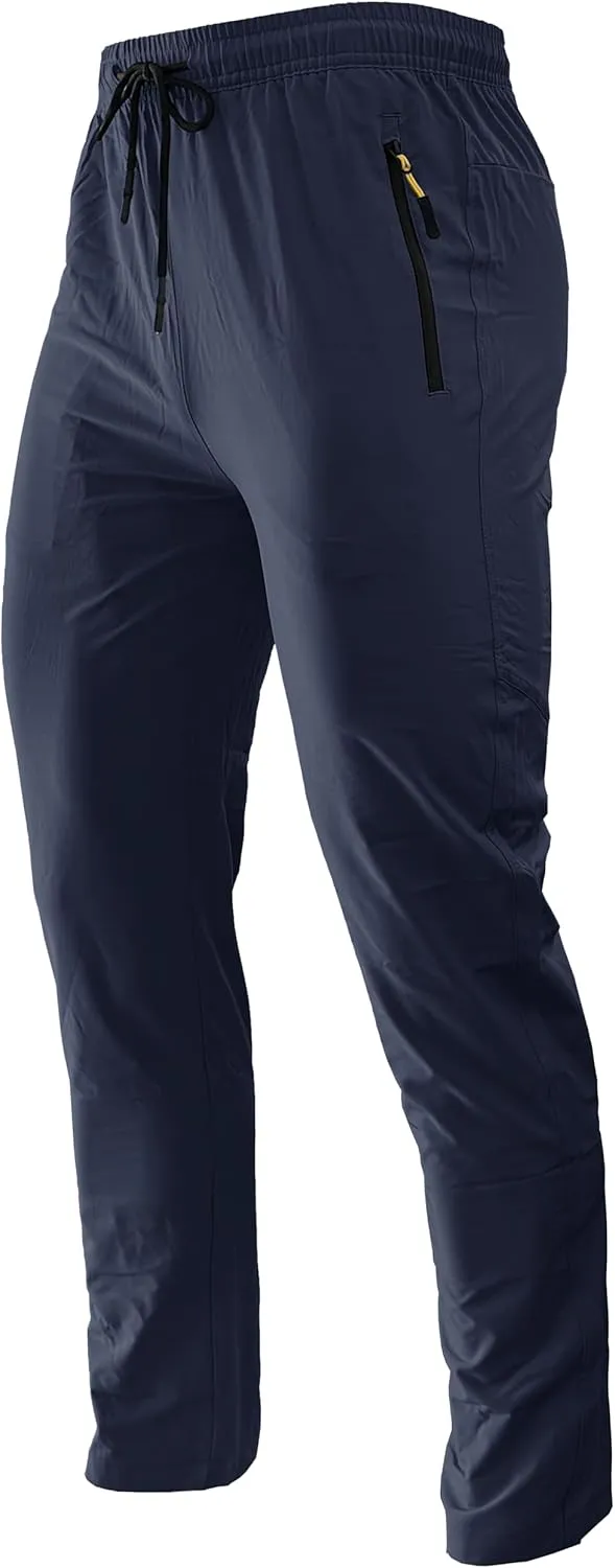 Men's Hiking Pants Lightweight Quick Dry Waterproof Breathable Athletic Joggers Track Running Sweatpants