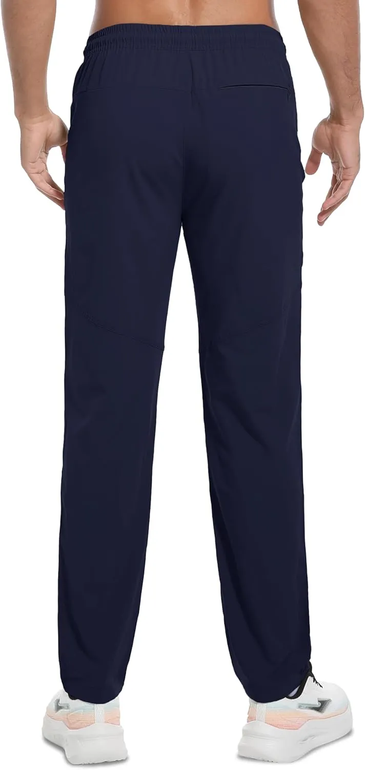 Men's Hiking Pants Lightweight Quick Dry Waterproof Breathable Athletic Joggers Track Running Sweatpants