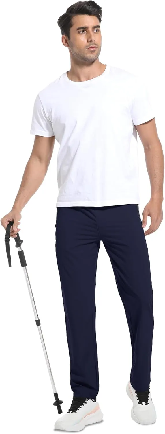 Men's Hiking Pants Lightweight Quick Dry Waterproof Breathable Athletic Joggers Track Running Sweatpants