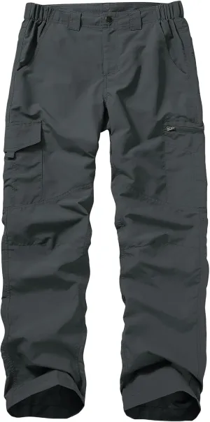 Mens Hiking Pants Quick Dry UPF 50 Travel Fishing Safari Cargo Pants Boy Scout Pants