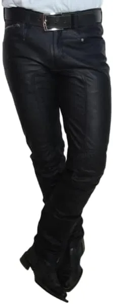 Men's Leather Motorcycle Pant Real Native American Hand Made Cowboy Style Cowhide Leather Pant