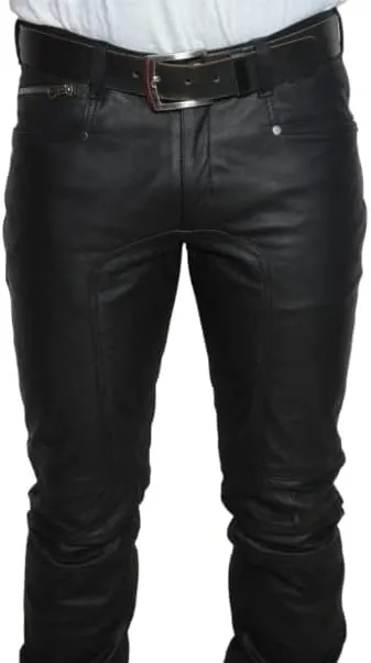 Men's Leather Motorcycle Pant Real Native American Hand Made Cowboy Style Cowhide Leather Pant
