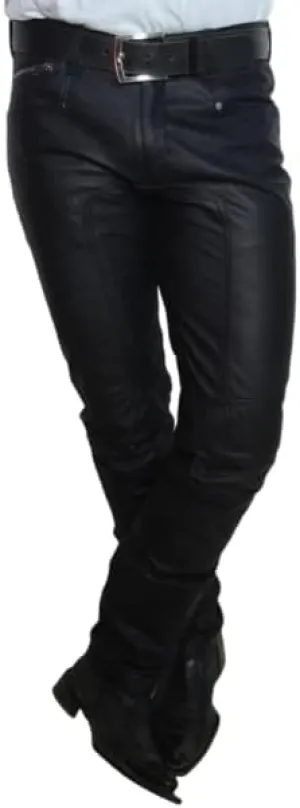 Men's Leather Motorcycle Pant Real Native American Hand Made Cowboy Style Cowhide Leather Pant