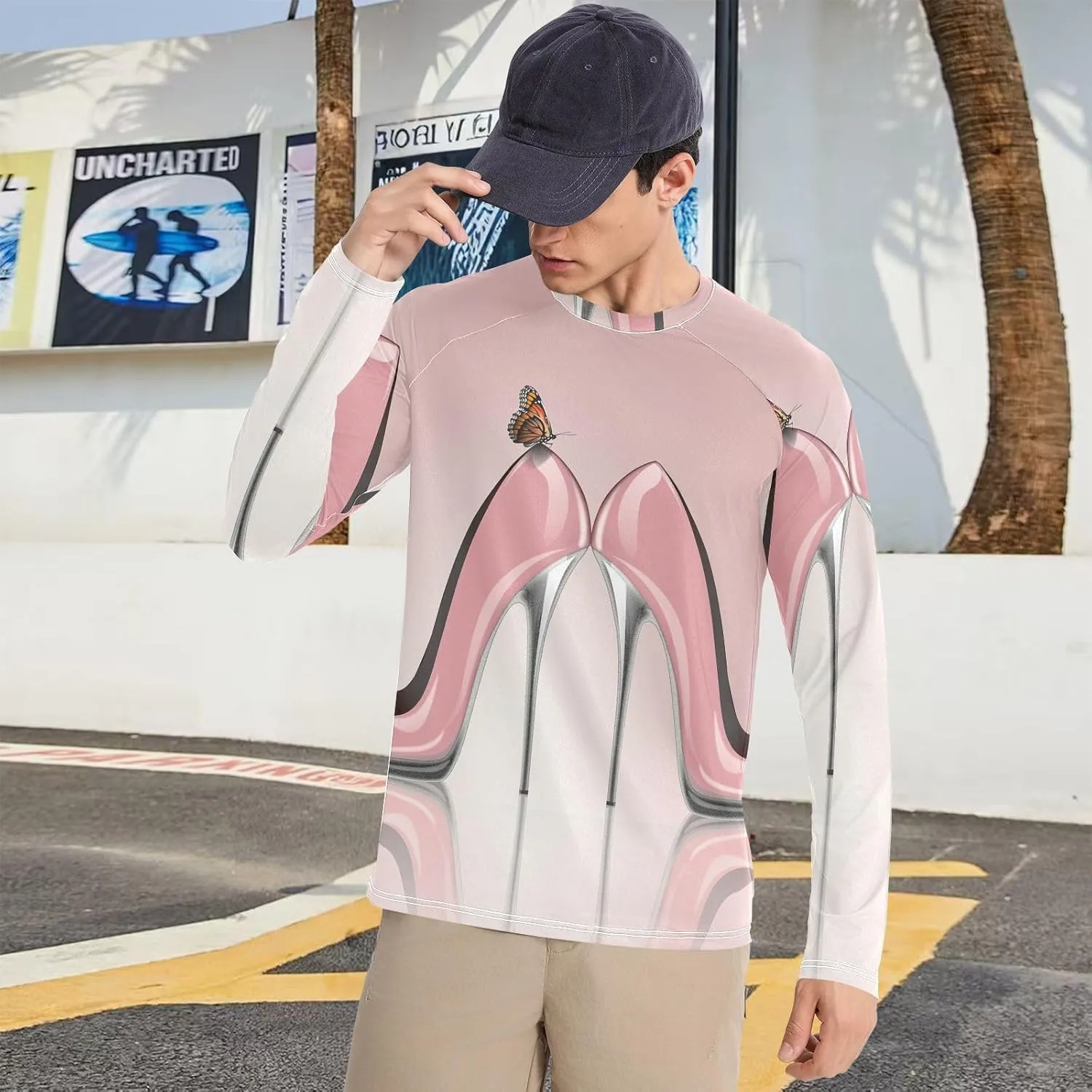 Men's Rash Guard Shirts, UPF 50  Long Sleeve Swimsuit Top Bathing Suit S-XXL