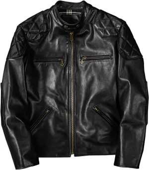 Men's Real Cowhide Biker Cafe Racer Slim Fit Vintage Leather Jacket