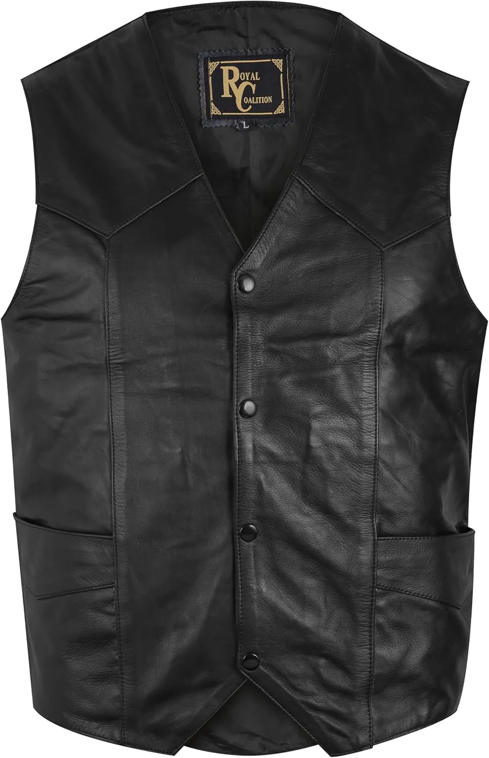 Mens Retro Biker Motorcycle Vintage Vest Prumium Style Cowhide Rider Rocker Cafe Racer Leather Vest