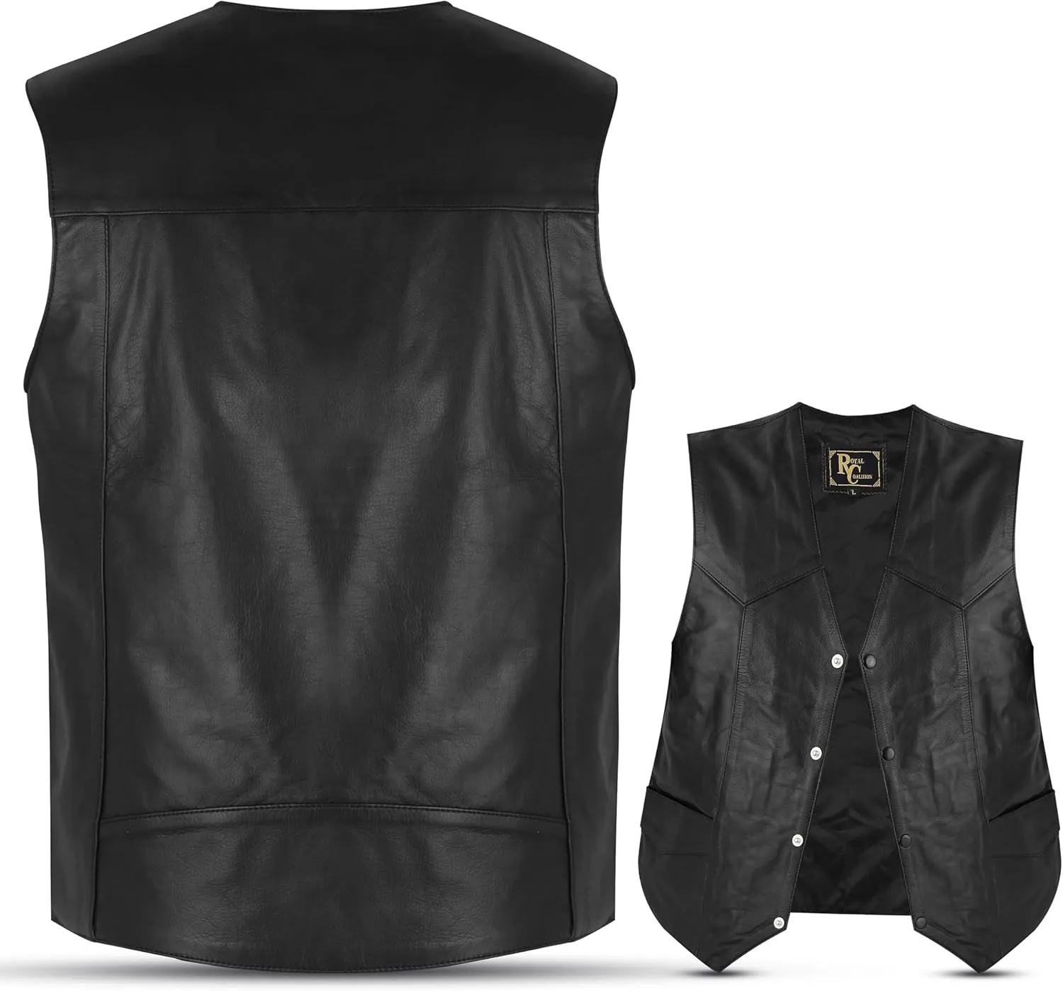 Mens Retro Biker Motorcycle Vintage Vest Prumium Style Cowhide Rider Rocker Cafe Racer Leather Vest