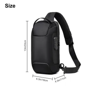 Men's Sling Backpack Waterproof Anti Theft Shoulder Crossbody Chest Bag USB