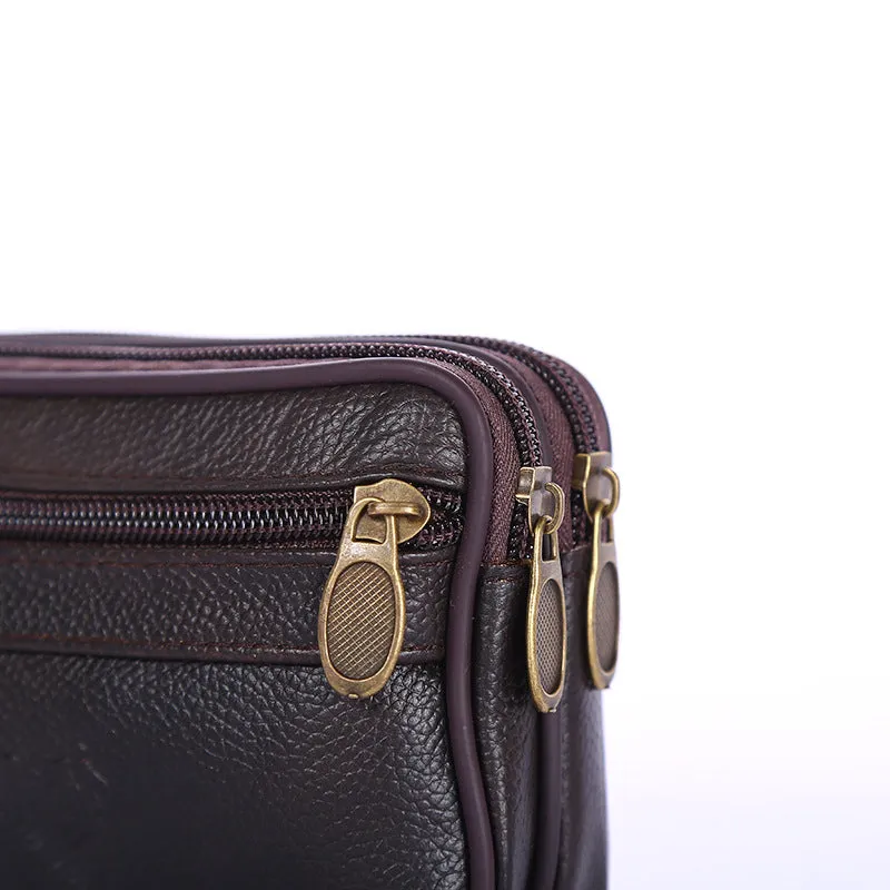 Men's Slouchy Waterproof Cell Cowhide Change Bags