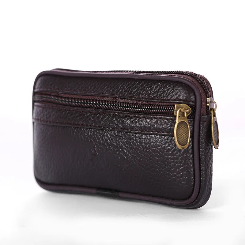 Men's Slouchy Waterproof Cell Cowhide Change Bags