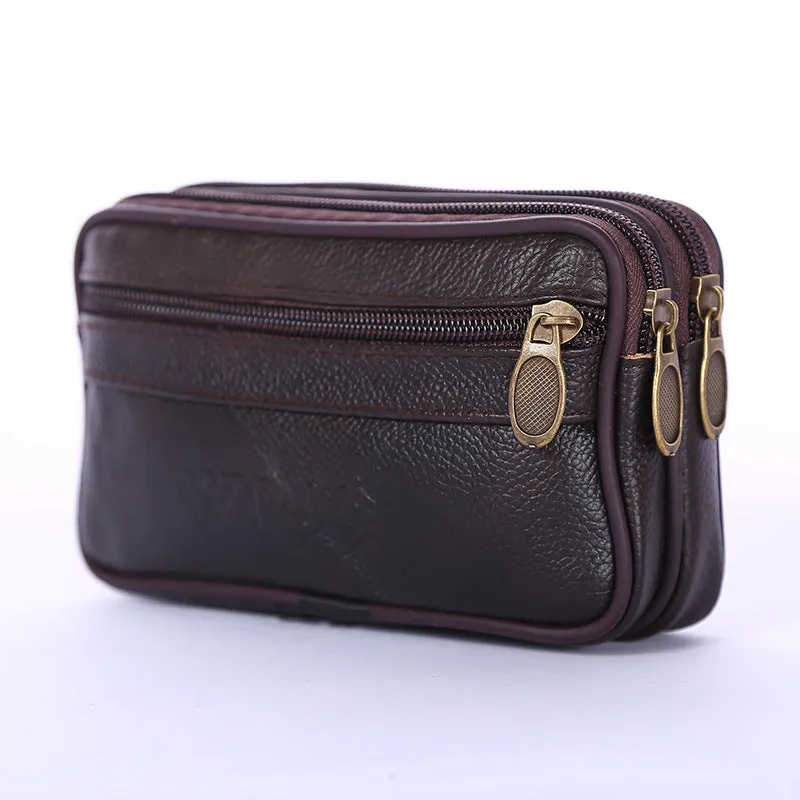 Men's Slouchy Waterproof Cell Cowhide Change Bags