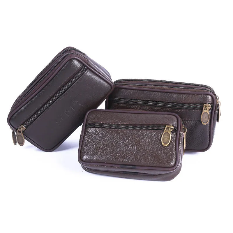 Men's Slouchy Waterproof Cell Cowhide Change Bags