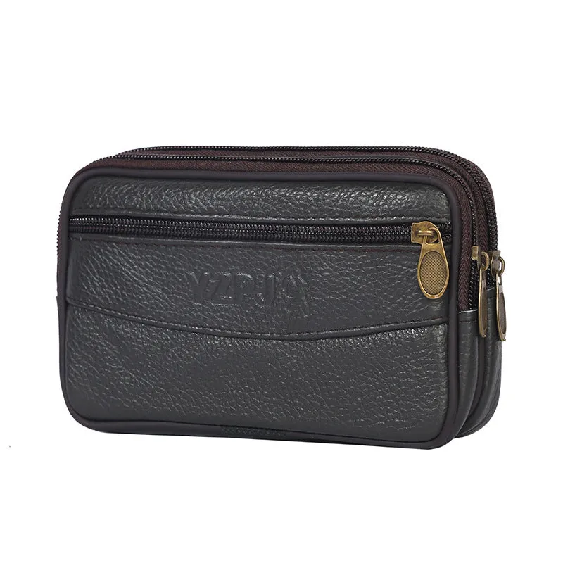 Men's Slouchy Waterproof Cell Cowhide Change Bags