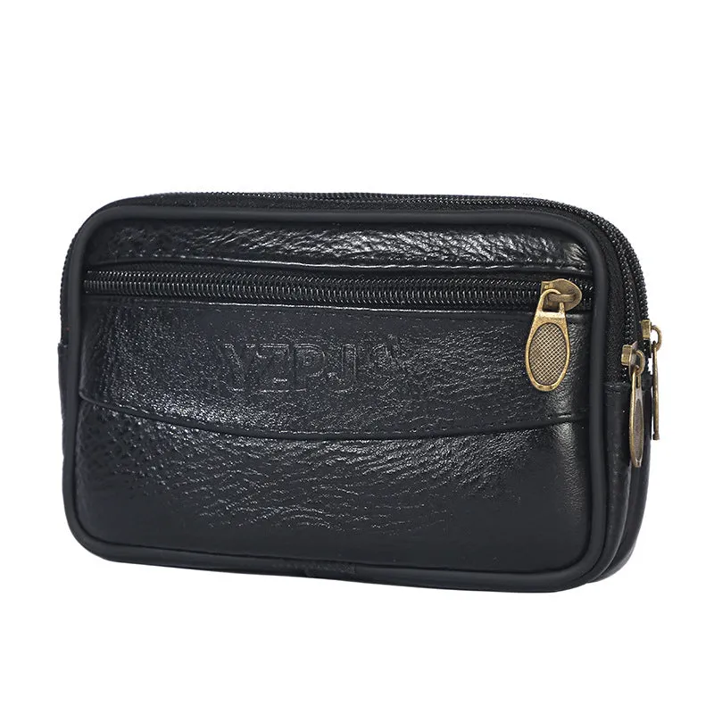 Men's Slouchy Waterproof Cell Cowhide Change Bags