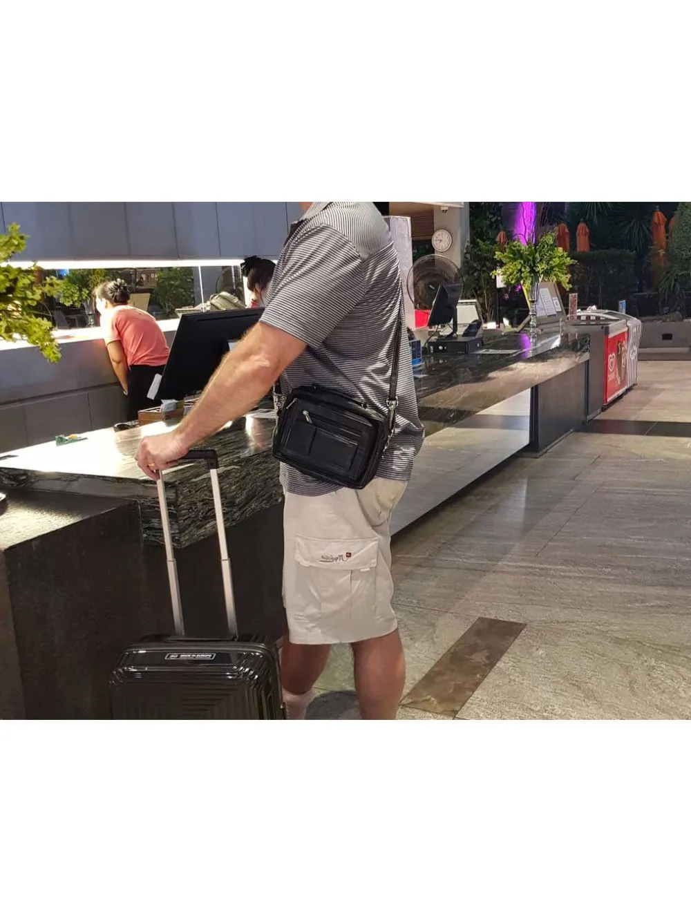 Men's Soft Leather Utility Travel Organiser Man's Shoulder Bag RL521