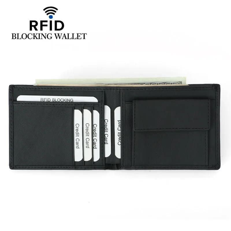 Men's Swiping First Layer Cowhide Korean Style Men's Wallets