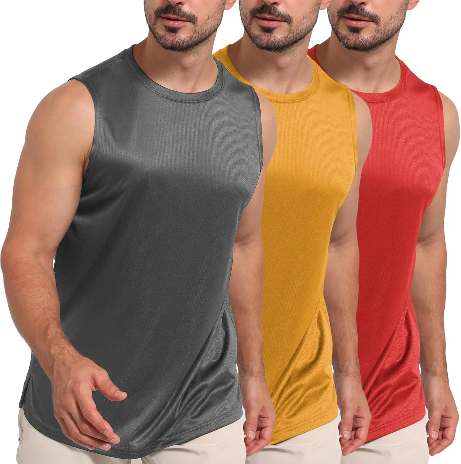 Mens Tank Tops Muscle Athletic Quick Dry Sleeveless Workout Fitness T Shirts for Men
