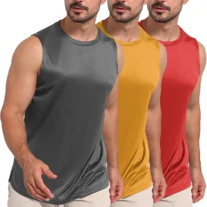 Mens Tank Tops Muscle Athletic Quick Dry Sleeveless Workout Fitness T Shirts for Men