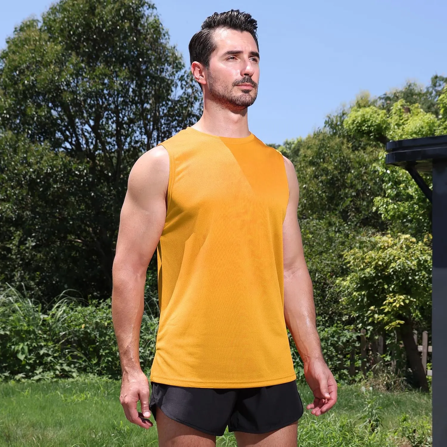 Mens Tank Tops Muscle Athletic Quick Dry Sleeveless Workout Fitness T Shirts for Men