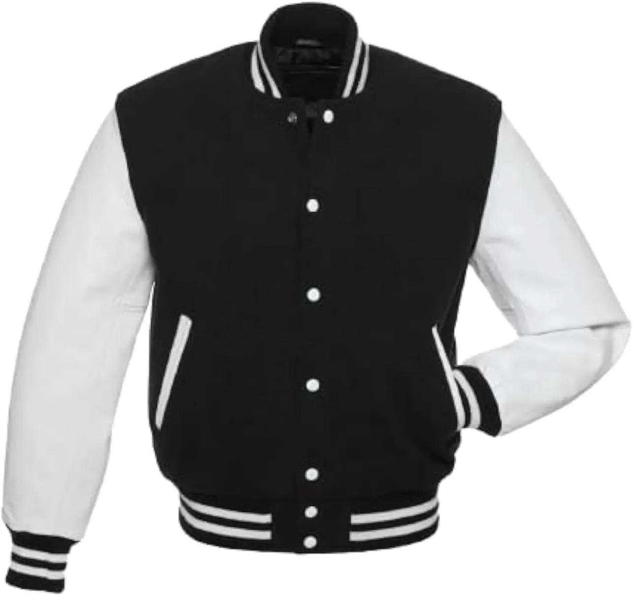 Men’s Varsity Jackets Baseball Letterman Wool Body Genuine Leather Sleeves Bomber American Style Varsity Jacket