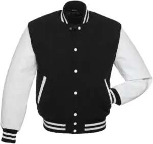 Men’s Varsity Jackets Baseball Letterman Wool Body Genuine Leather Sleeves Bomber American Style Varsity Jacket