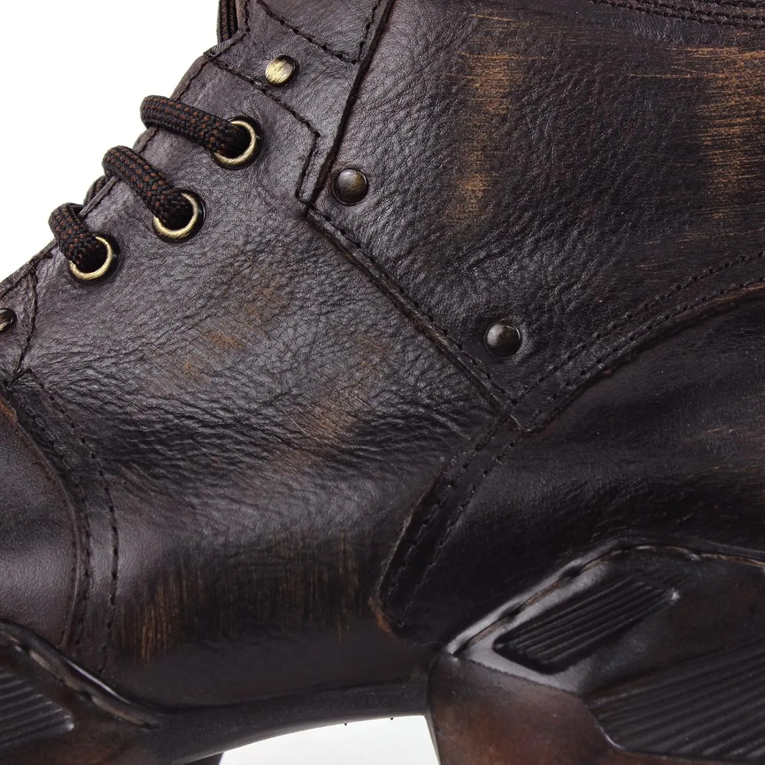 Mens Vintage Fashion Sneakers Retro Casual Shoes Calfskin Leather Chukka Moto Boots CD-5008-S-5-Vintage-US-R