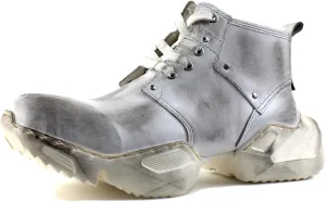 Mens Vintage Fashion Sneakers Retro Casual Shoes Calfskin Leather Chukka Moto Boots CD-5008-S-5-Vintage-US-R