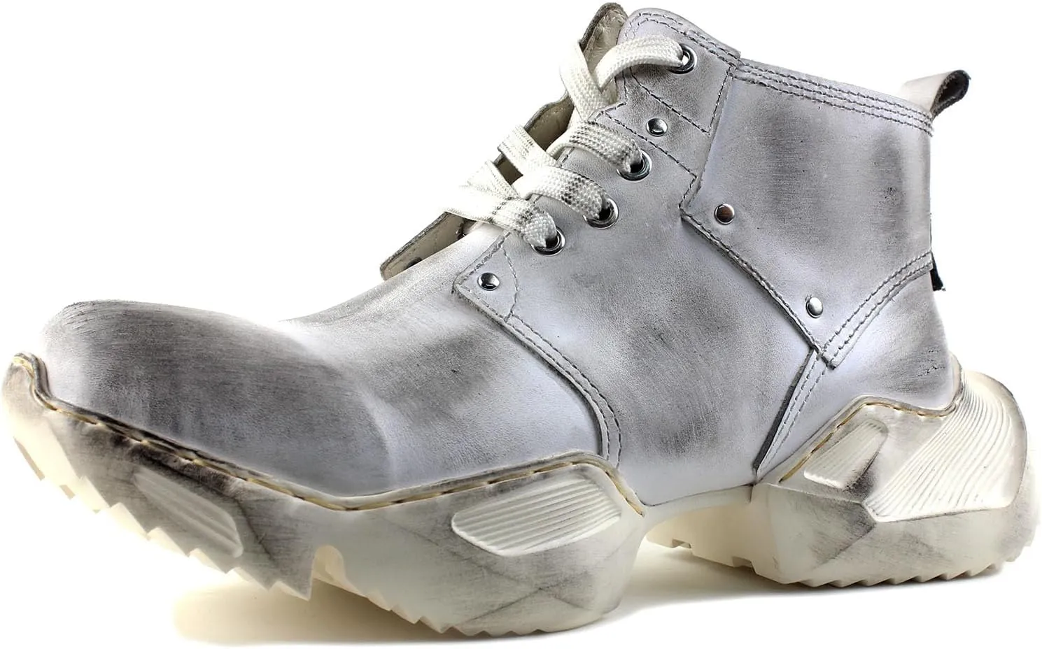 Mens Vintage Fashion Sneakers Retro Casual Shoes Calfskin Leather Chukka Moto Boots CD-5008-S-5-Vintage-US-R