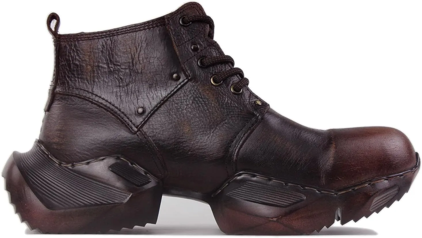 Mens Vintage Fashion Sneakers Retro Casual Shoes Calfskin Leather Chukka Moto Boots CD-5008-S-5-Vintage-US-R